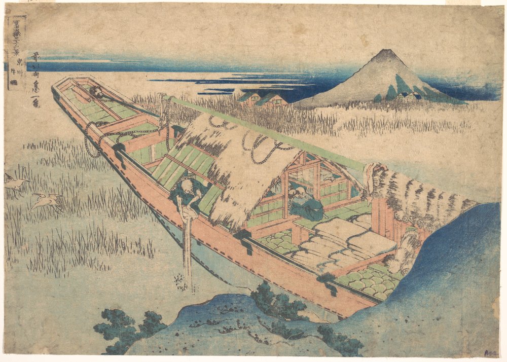 Ushibori nella provincia di Hitachi (Jōshū Ushibori), dalla serie “Le trentasei vedute del Monte Fuji” (Fugaku sanjūrokkei) da Katsushika Hokusai