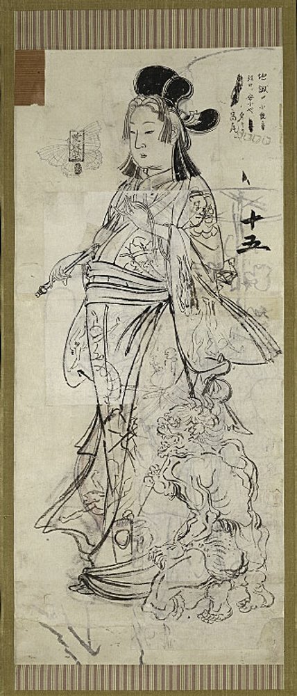 Bijin (Bellezza), uno dei sei bozzetti da Kawanabe Kyosai