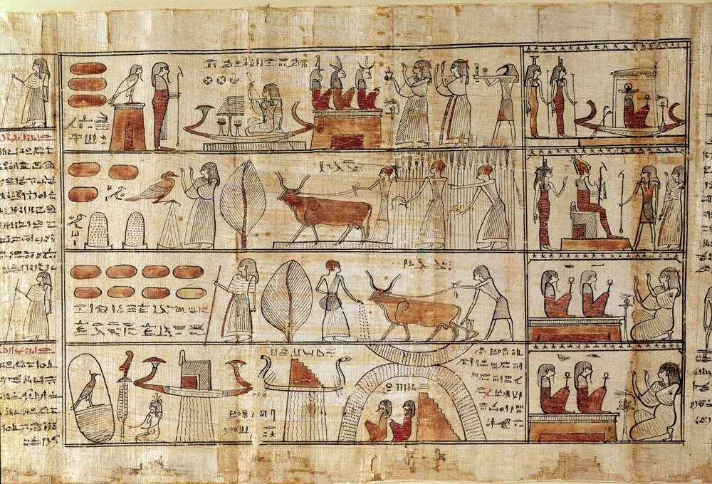 Scene agricole, dettaglio dal Libro dei morti di Tsekhons da Late Period Egyptian