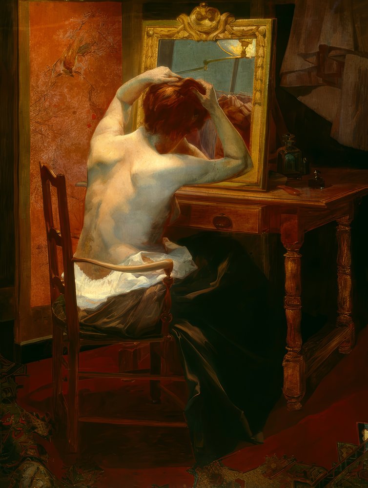 Una dama alla toilette da Leon Olivier-Bon