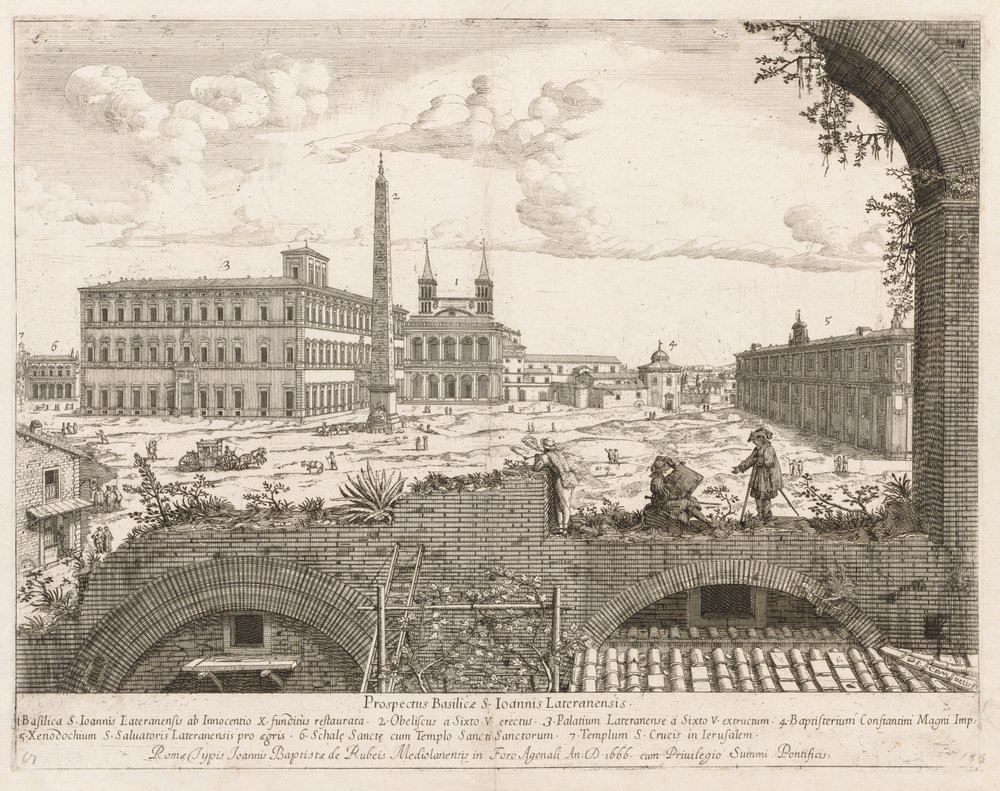 S. Giovanni in Laterano da Prospectus Locurum Urbis Romae Insignium, 1666 da Lievin Cruyl
