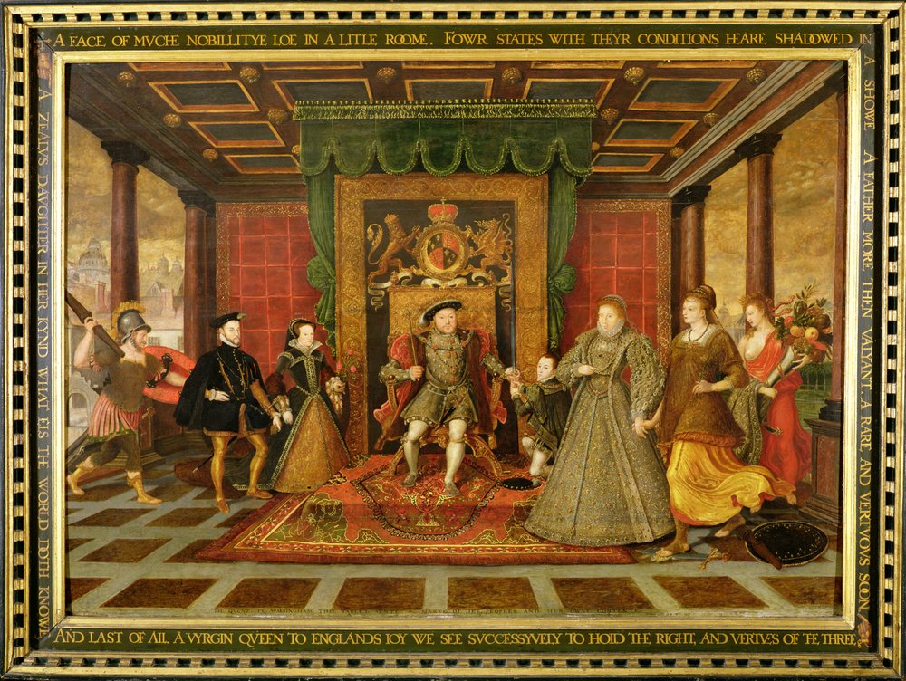 La famiglia di Enrico VIII: Un'allegoria della successione Tudor da Lucas de Heere