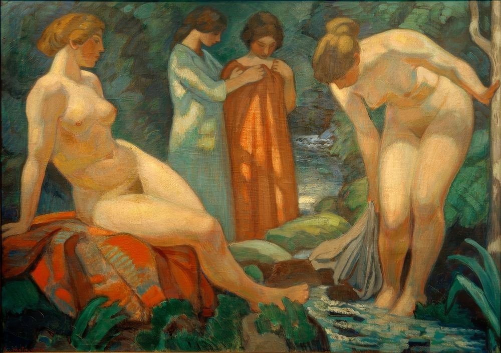 Donne alla sorgente del bosco da Ludwig von Hofmann