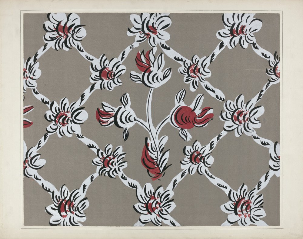 Dettaglio di parete dipinta a mano, c. 1938 da Martin Partyka