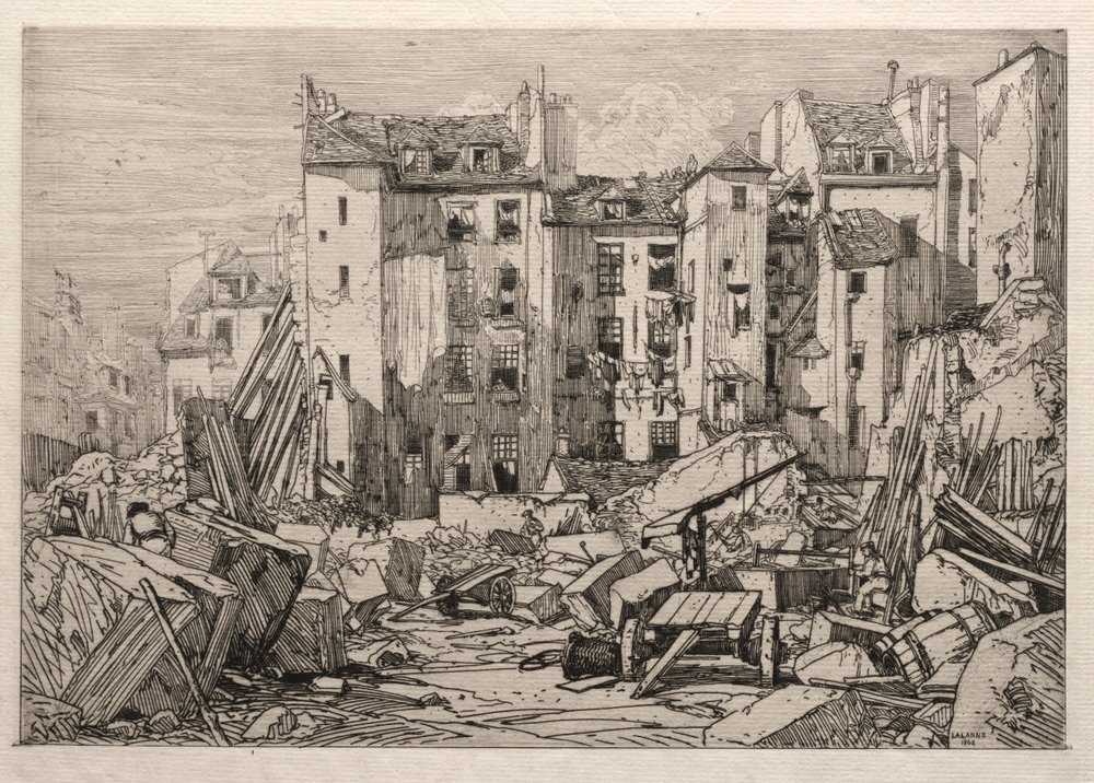 Demolizione di vecchie case a Parigi, 1862 da Maxime Lalanne