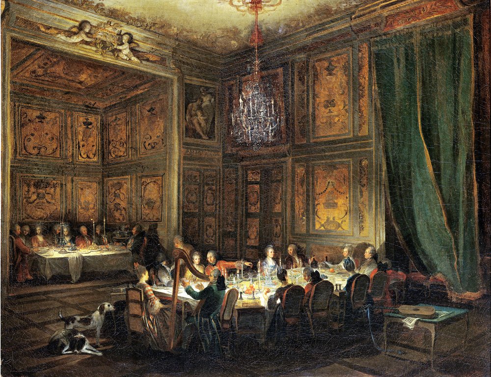 Cena del Principe di Conti nel Tempio, 1766 da Michel Barthelemy Ollivier or Olivier