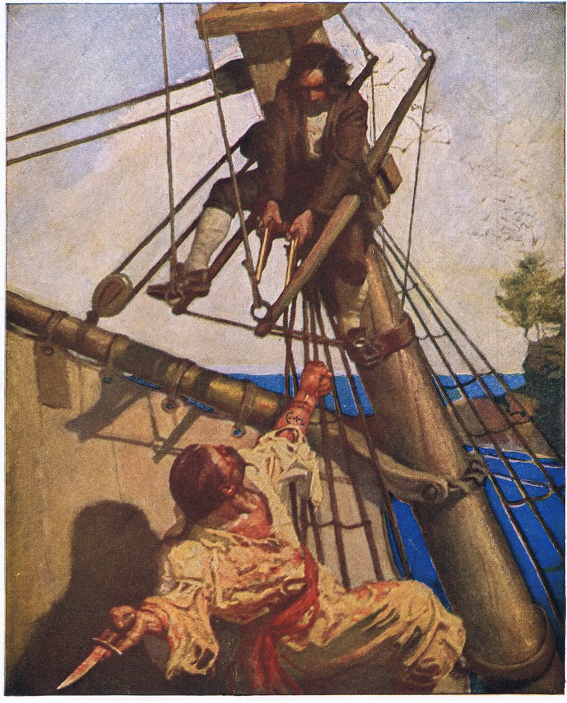 Israel Hands: Un altro passo, signor Hands, dissi, e le farò saltare le cervella da Newell Convers Wyeth