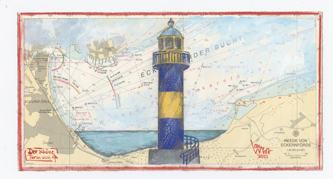 La bella torre di Eckernförde (baia di Eckernförde) da Ole West