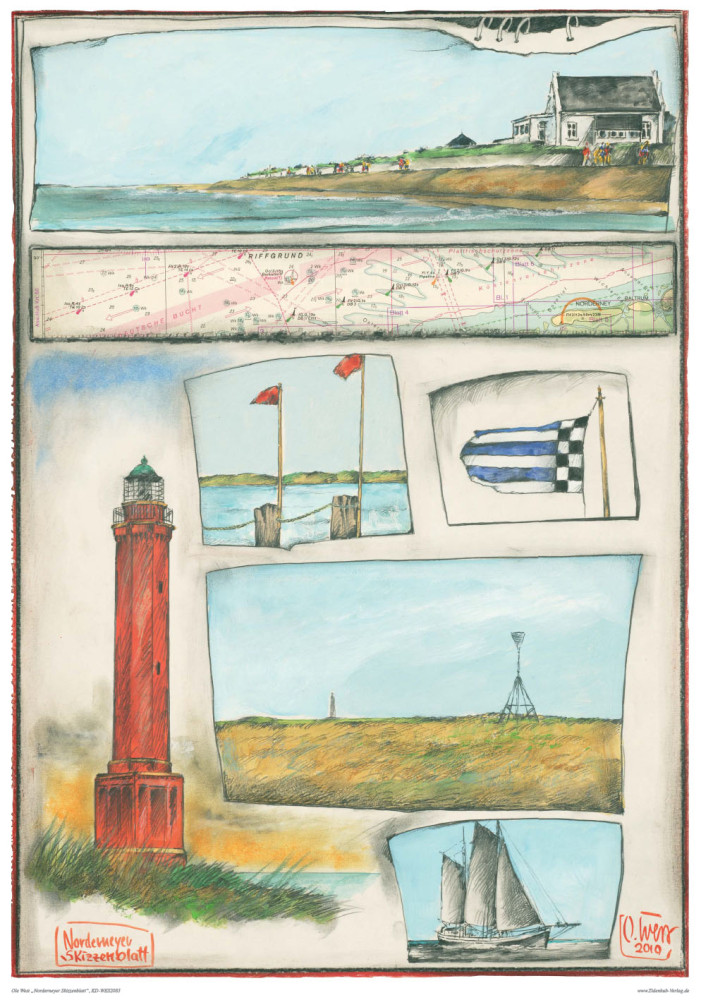 Foglio di schizzi di Norderney (Norderney) da Ole West