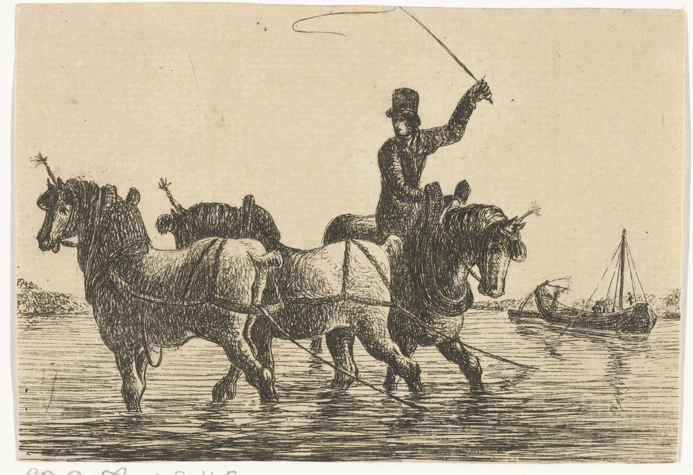 Tre cavalli da tiro nell'acqua | Otto Baron Howen