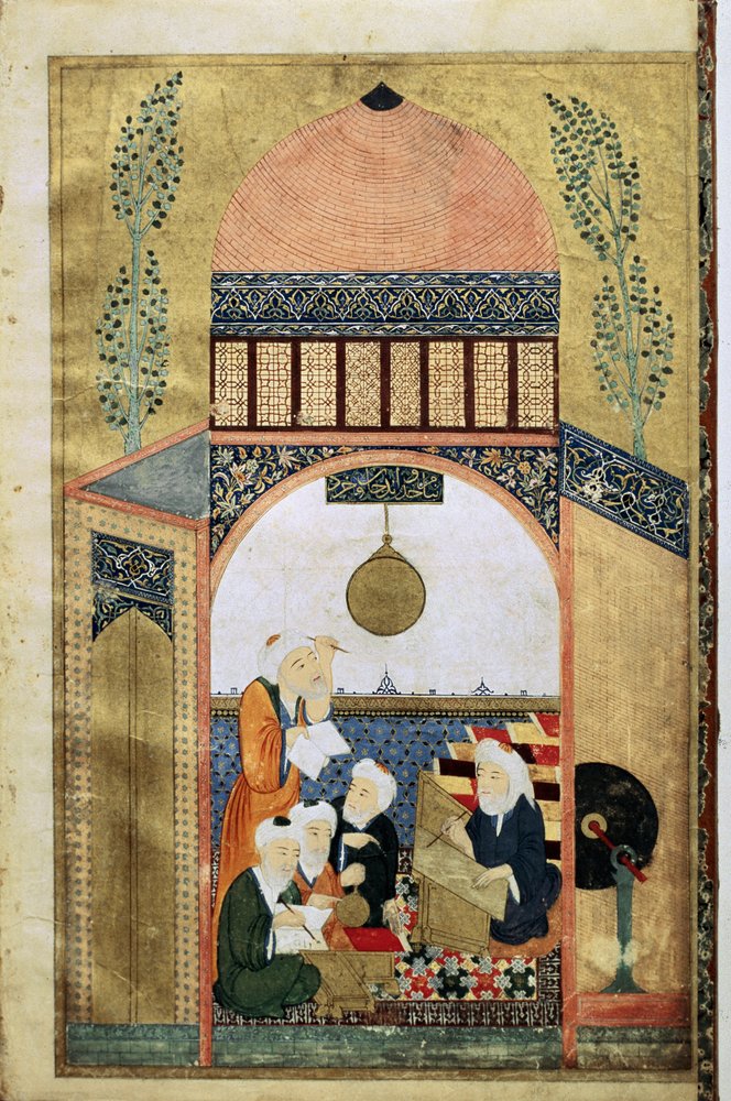 Una lezione di astronomia, quattro scienziati con il loro maestro, ca. 1418 da Ottoman School