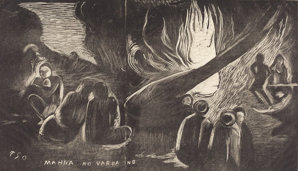 Mahna no Varua Ino Il diavolo parla, 1894-1895 da Paul Gauguin
