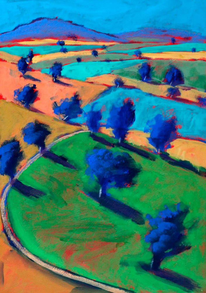 Crickley Hill Spring, 2024 (acrilico su tavola) da Paul Powis
