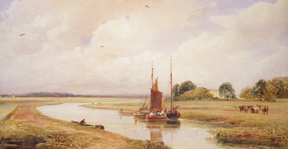 Traghetto di Langrick sul fiume Witham presso Boston, Lincolnshire da Peter de Wint