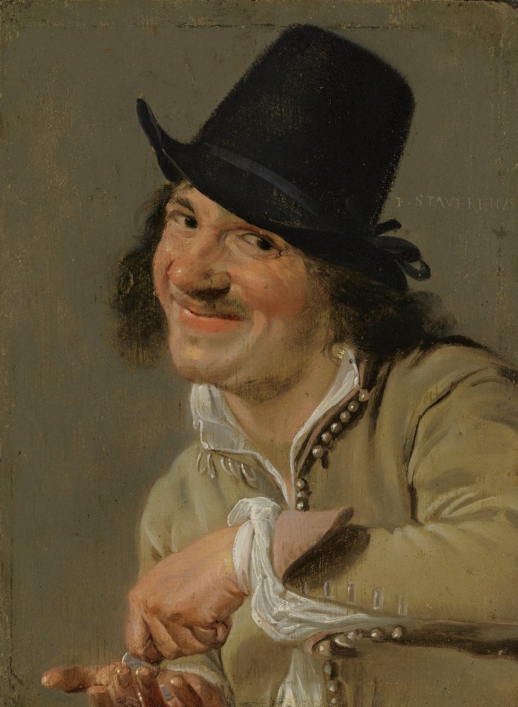 Udito: Un Uomo che Conta Monete. Dalla serie Personificazioni dei Cinque Sensi, c.1635-66 da Petrus Staverenus