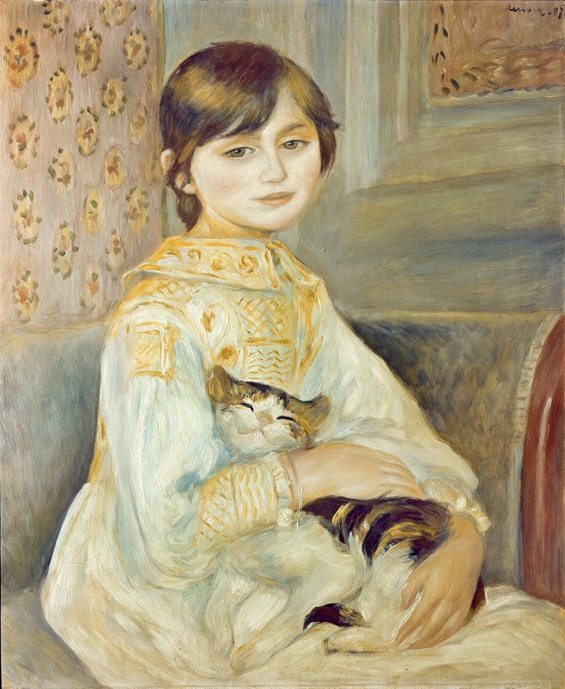 Julie Manet con gatto, 1887 da Pierre-Auguste Renoir