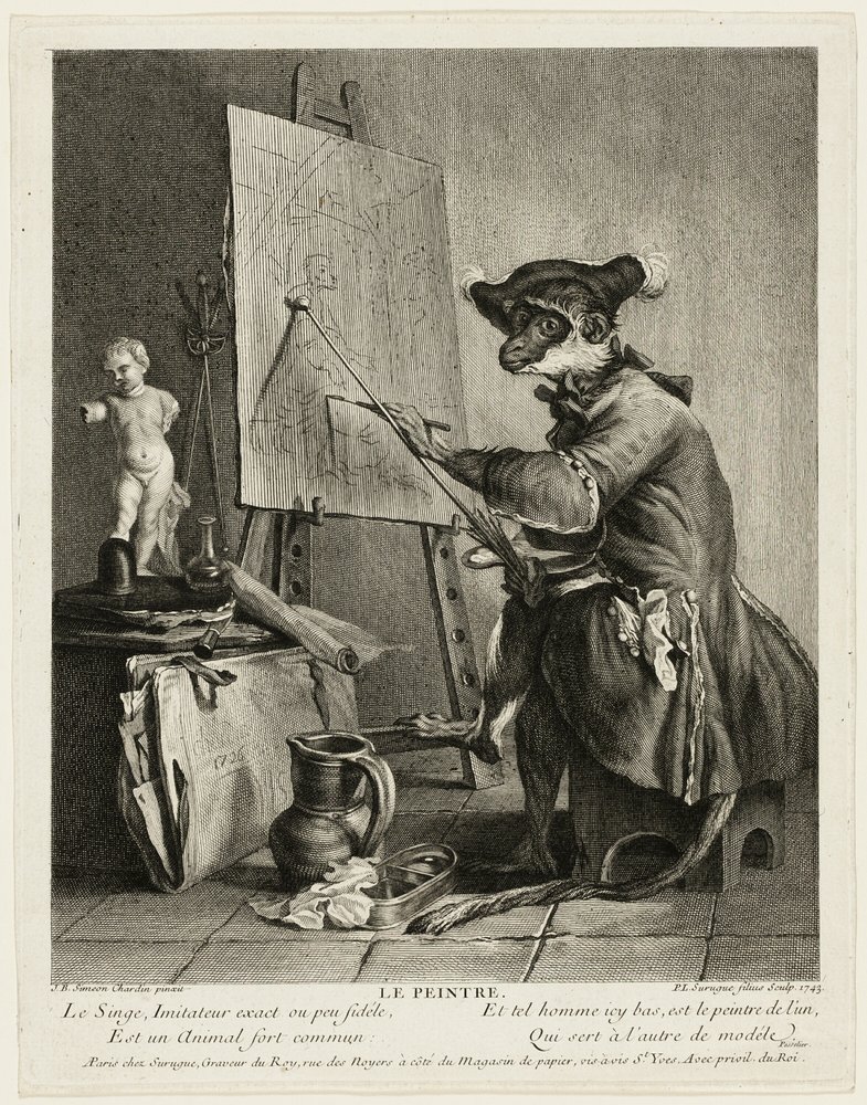 Il pittore scimmia da Pierre-Louis de Surugue