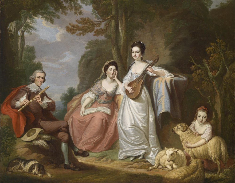 Ritratto di gruppo della famiglia Burdett da Robert Edge Pine
