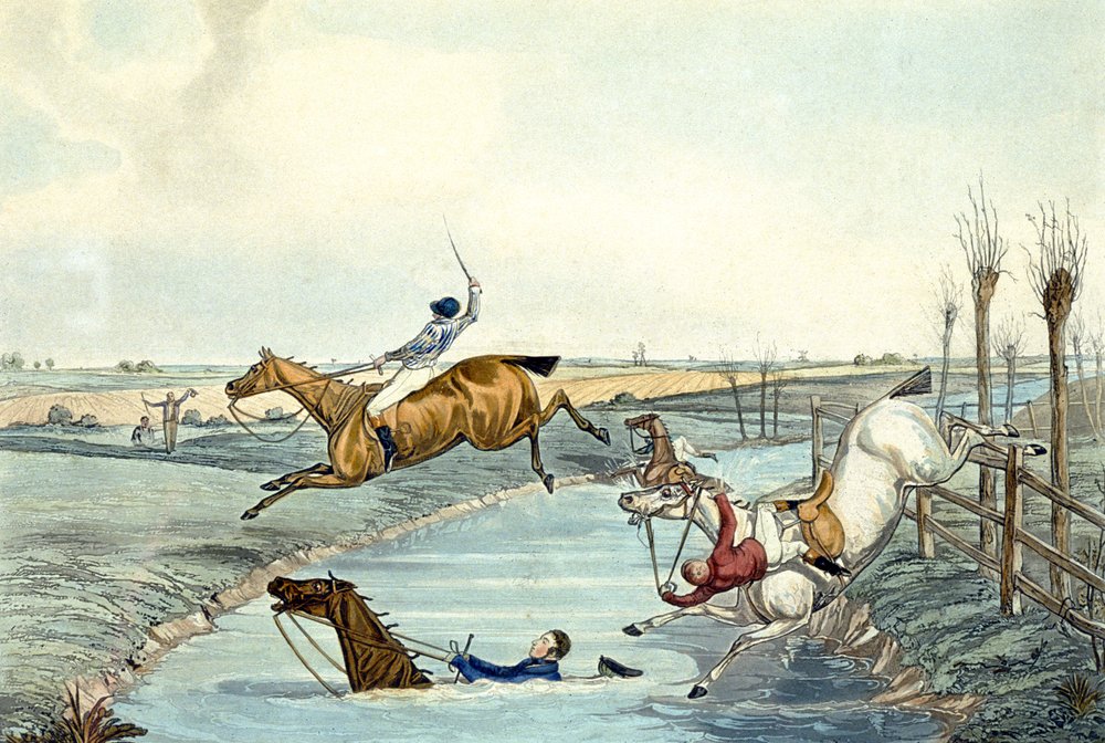 Secondo miglio, da Steeplechasing, inciso da Charles Hunt da Samuel Henry (after) Alken