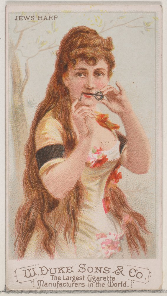 Scacciapensieri, dalla serie Strumenti Musicali N82 per sigarette marca Duke, 1888 da Schumacher and Ettlinger
