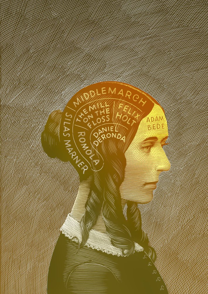 George Eliot, 2013 (tavola a graffio, colorata digitalmente) da Scott McKowen