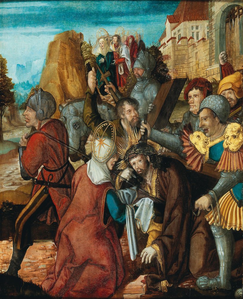 Santa Veronica presenta il suo velo a Cristo sulla via del Calvario da Southwest German master.