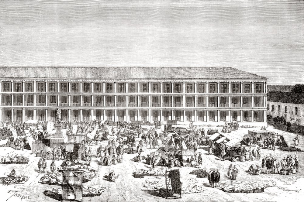 La Casa de los Portales, Plaza de Simon Bolivar, precedentemente Plaza de la Constitución, Bogotá, Colombia da Spanish School