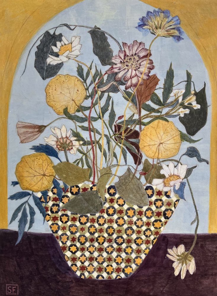 Golden Age Flowers, 2024 (tempera all