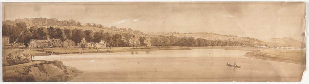 Venti vedute di Parigi e dintorni: Vista di St. Cloud e Monte Calvario presa dal Pont de Sèvres da Thomas Girtin