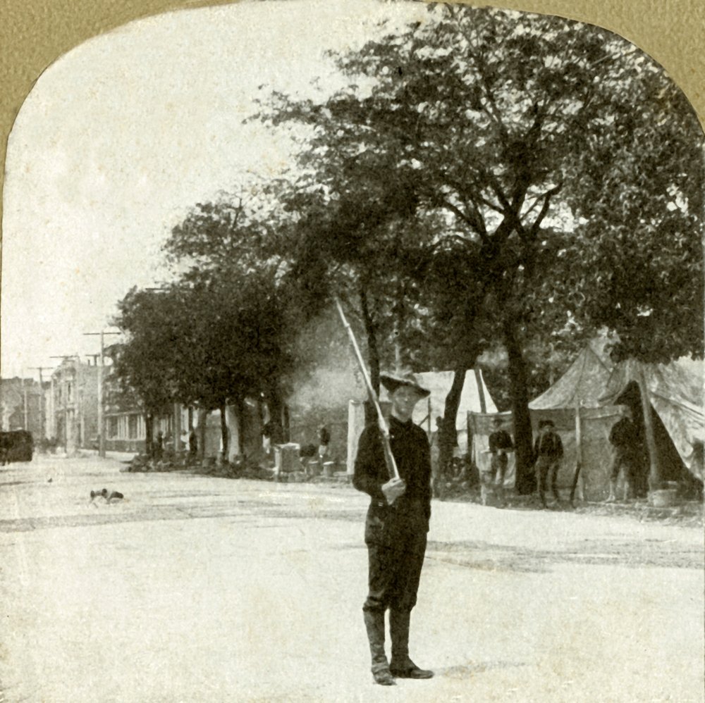 Guardia nazionale del Settimo Reggimento... accampata a Lincoln Square, Oakland, California, 1906. da Unbekannt