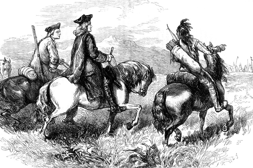 Sir Alexander Cuming in visita ai Cherokee, Carolina del Sud, c1730 da Unbekannt