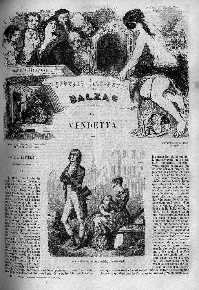 Illustrazione di La Vendetta, romanzo di Honoré de Balzac (1799-1850) da Unknown artist
