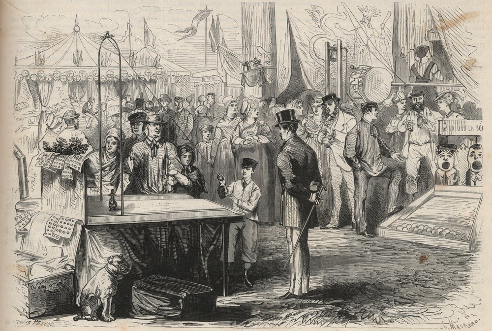 Principe imperiale Eugenio Luigi Giuseppe (1856-1879) alla festa di Fontainebleau. Cerca di decorare un burattino con l