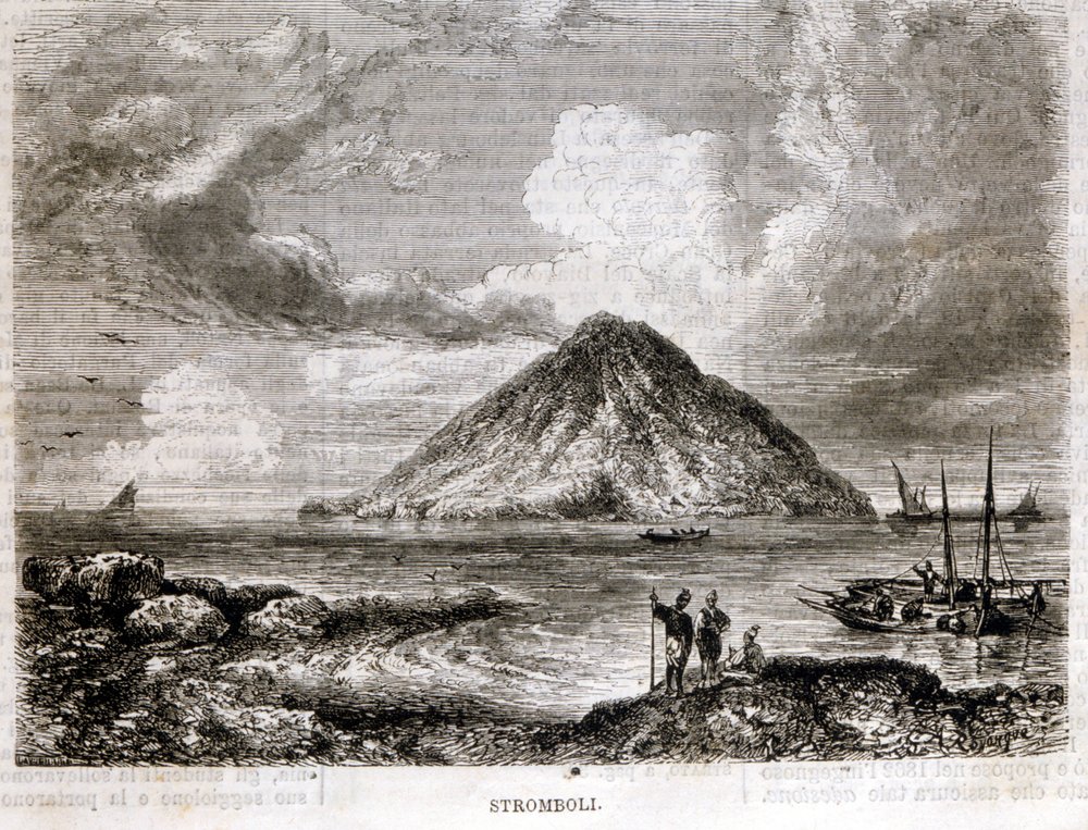 Isola di Stromboli nel XIX secolo. da Unknown artist