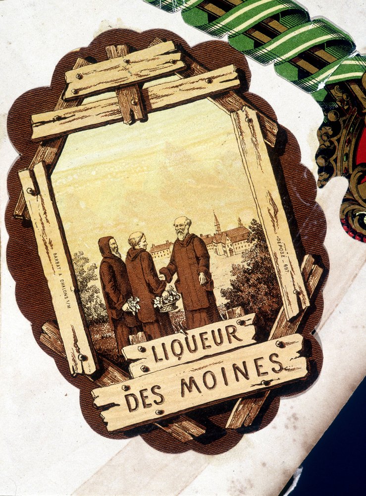 Etichetta di "Liqueur des Moines", XIX secolo da Unknown artist