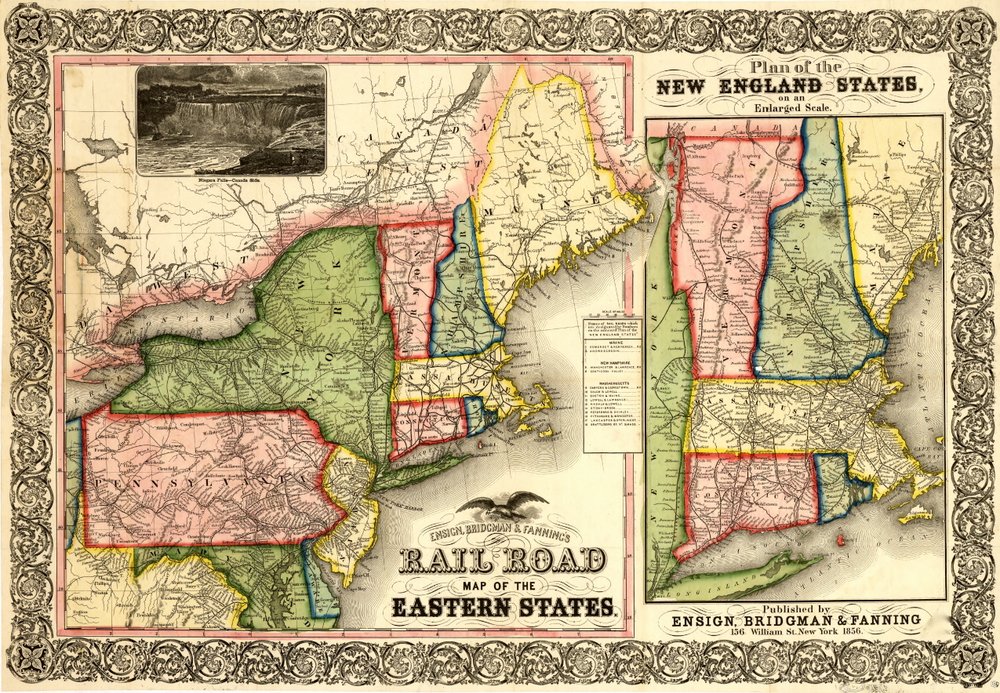 Carta ferroviaria degli Stati orientali, Nuova Inghilterra da Unknown Artist