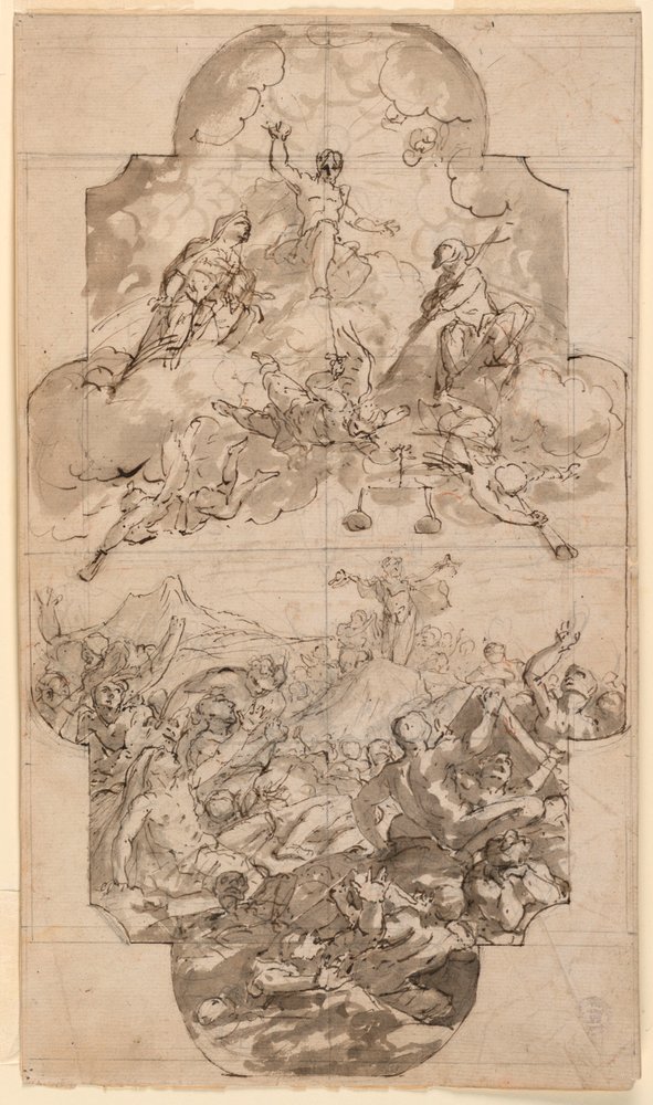 Disegno, progetto per il soffitto di una chiesa, 1700-1750 da Unknown artistUnknown artist