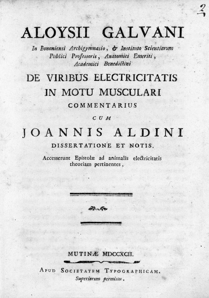 Frontespizio di "De Viribus Electricitatis in Motu Musculari Commentarius" di Luigi Galvani, fisico italiano da Unknown artist
