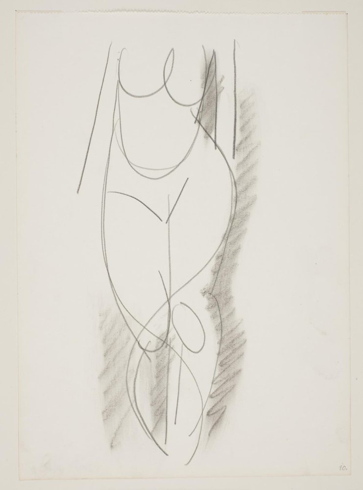 Donna nuda in piedi vista di fronte da Vilhelm Lundstrøm