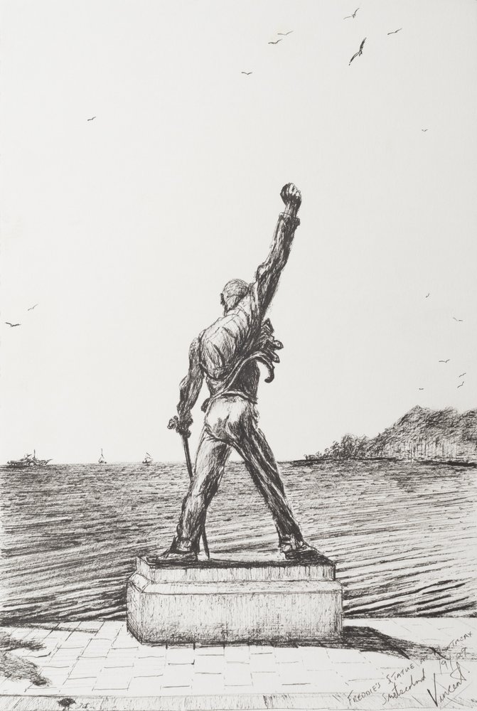 Statua di Freddie Mercury a Montreux, Svizzera, 2009 da Vincent Alexander Booth