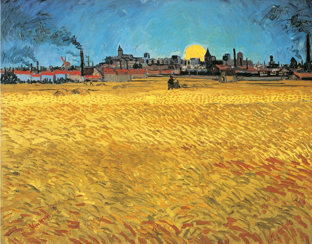 Tramonto: campi di grano presso Arles da Vincent van Gogh