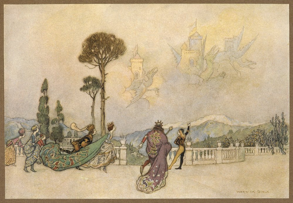 I castelli in aria, da Il Drago da Warwick Goble