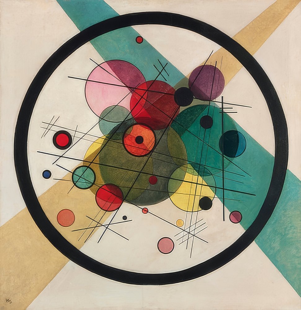 Cerchi in un cerchio, 1923 da Wassily Kandinsky