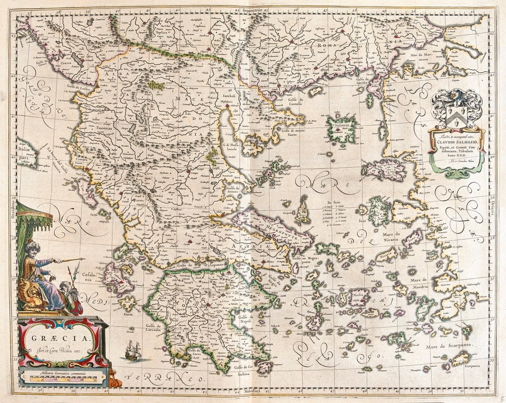 Grecia, in "Theatrum Orbis Terrarum, sive Atlas Novus" di Willem Blaeu, Amsterdam da Willem Blaeu