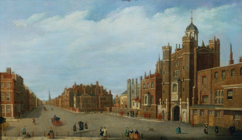 Veduta del Palazzo di St. James e Pall Mall, c.1770 da William James