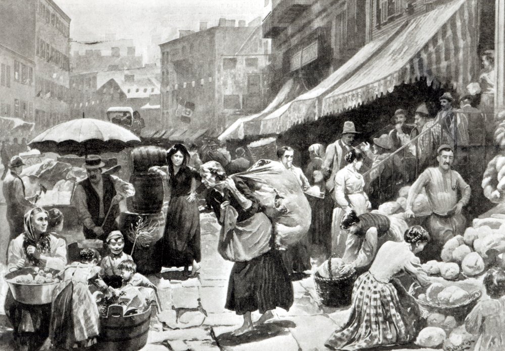 Colonia Italiana di Mulberry Bend a New York, illustrazione in 