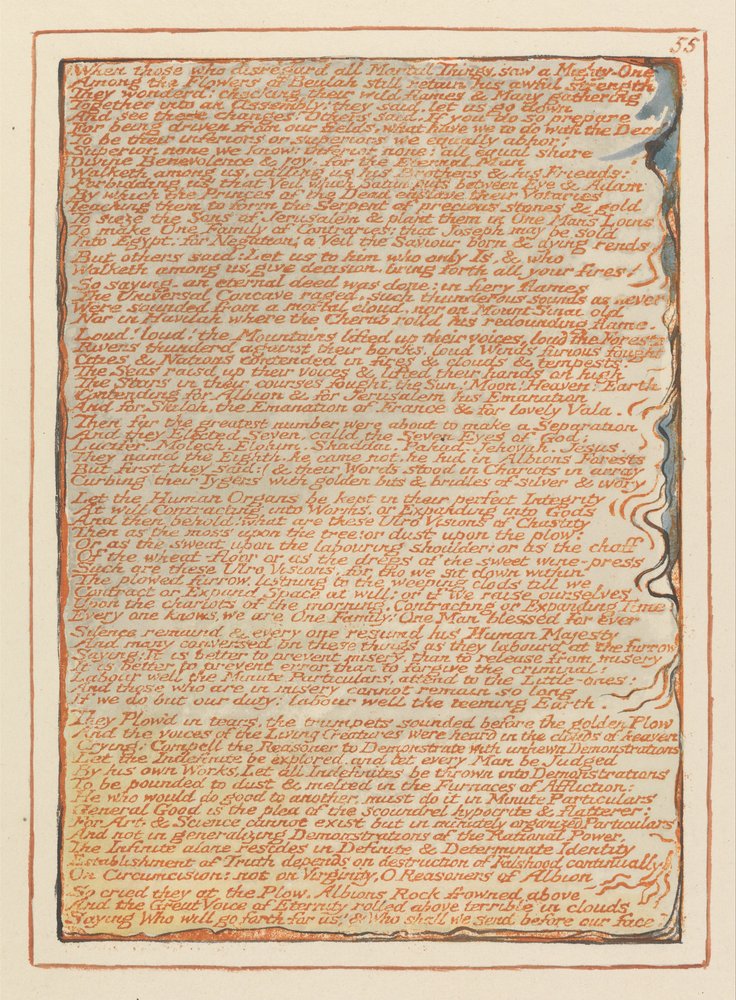 Gerusalemme, tavola 55, Quando coloro che ignorano... da William Blake