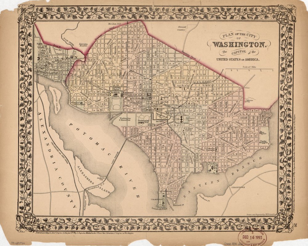 Piano della città di Washington - la capitale degli Stati Uniti d