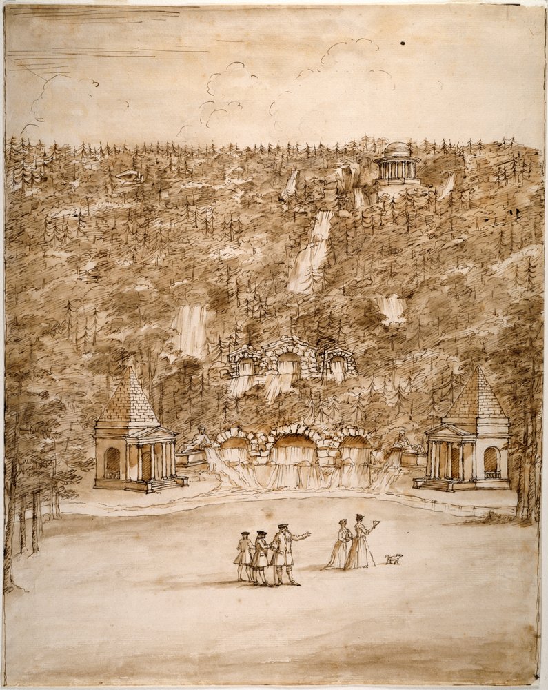 Chatsworth: progetto per una cascata, primi anni 1740 da William Kent