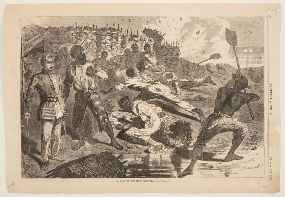 Un proiettile nelle trincee ribelli da Winslow Homer
